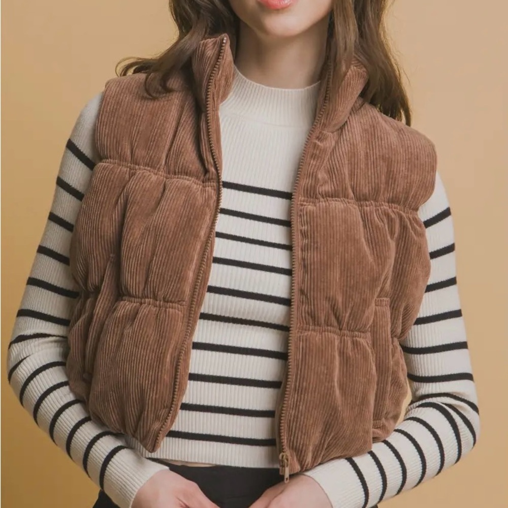 Love Tree Tan Corduroy Vest